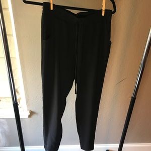 Black dress pant joggers with pockets